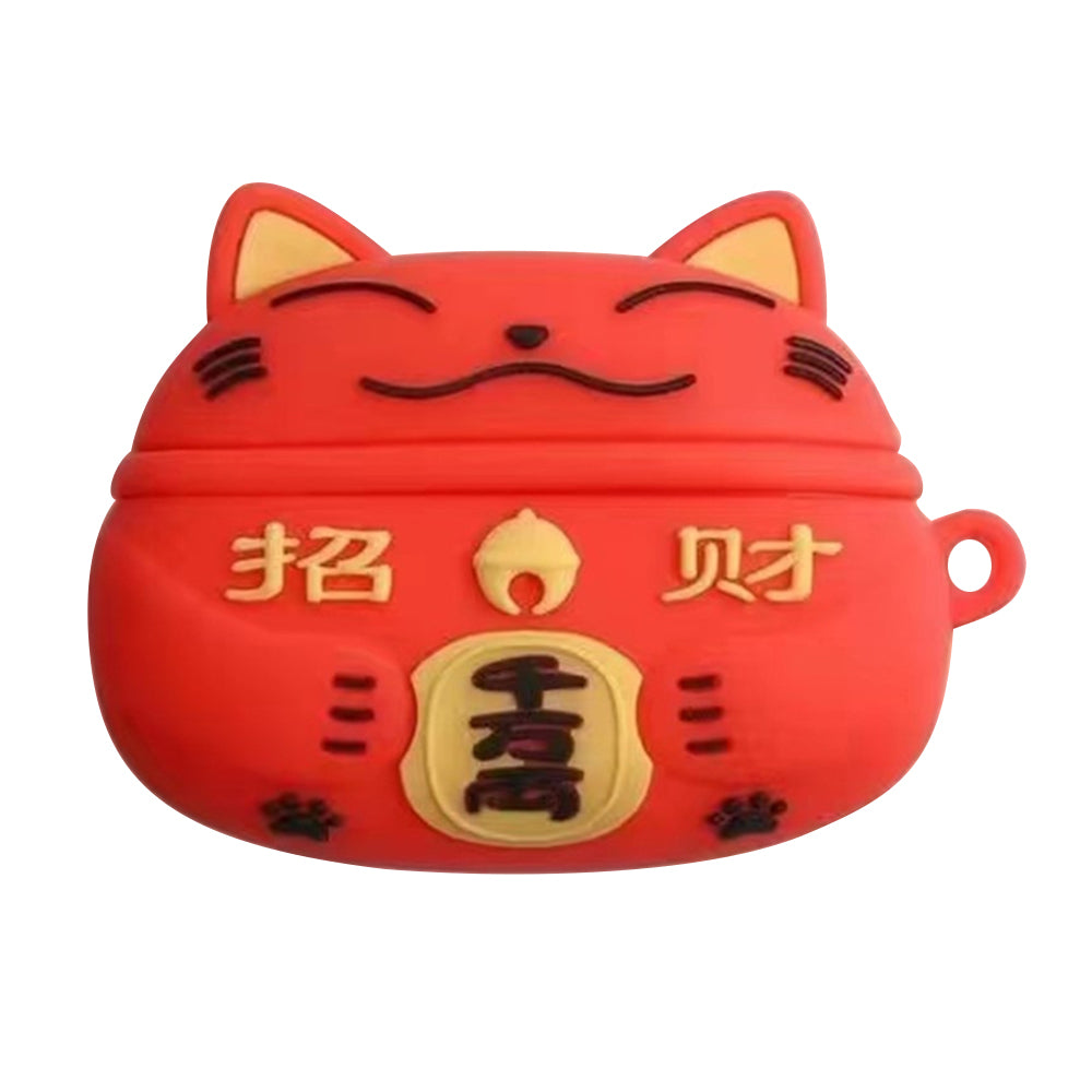 For Xiaomi Redmi AirDots 3 Pro Cute Cartoon Silicone Cover Bluetooth Earphone Protective Sleeve - Red Lucky Cat For Xiaomi Redmi AirDots 3 Pro Cute Cartoon Silicone Cover Bluetooth Earphone Protective Sleeve - Red Lucky Cat